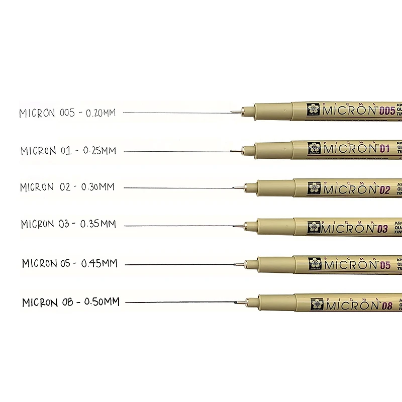 Ens. 6 stylos Pigma Micron - noir