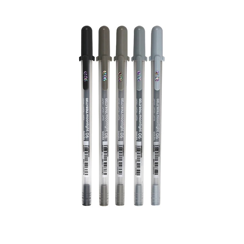 5-Pack Gelly Roll Moonlight 06 Pens - Grey