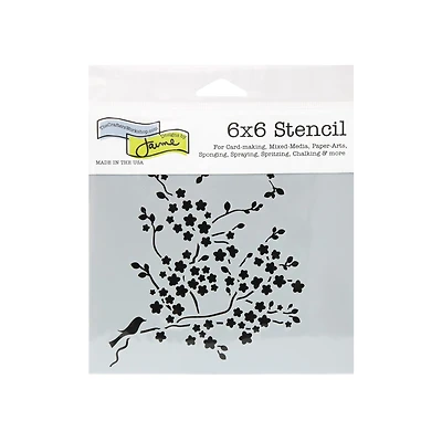 Pochoir en plastique - fleurs cerisier, 6 x 6 po