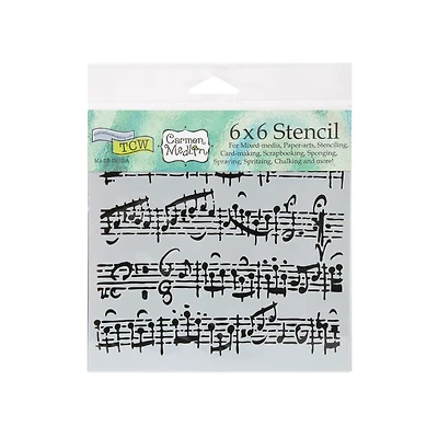Plastic Stencil - Sheet Music, 6 x 6 in