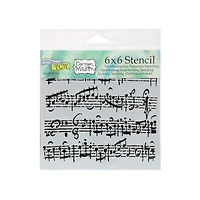 Plastic Stencil - Sheet Music, 6 x 6 in
