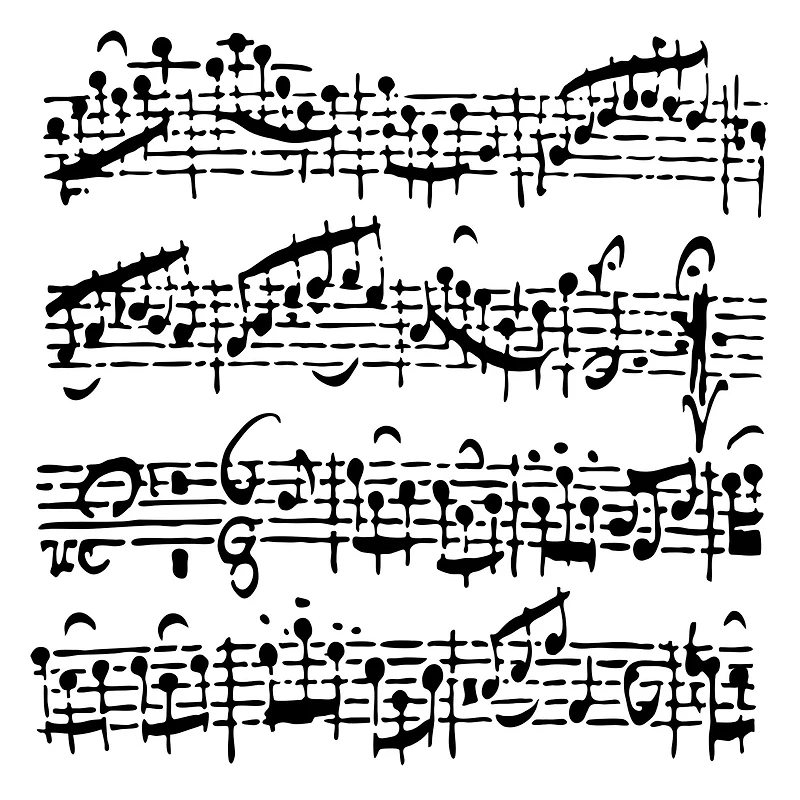 Plastic Stencil - Sheet Music, 6 x 6 in