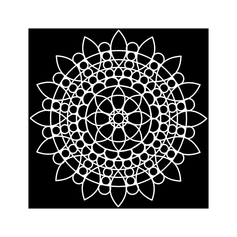 Mixed Media Stencil - Sunflower Mandala, 6 x 6 in
