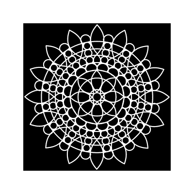 Mixed Media Stencil - Sunflower Mandala, 6 x 6 in