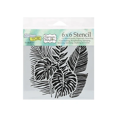 Pochoir en plastique - feuilles de fougères, 6 x 6 po