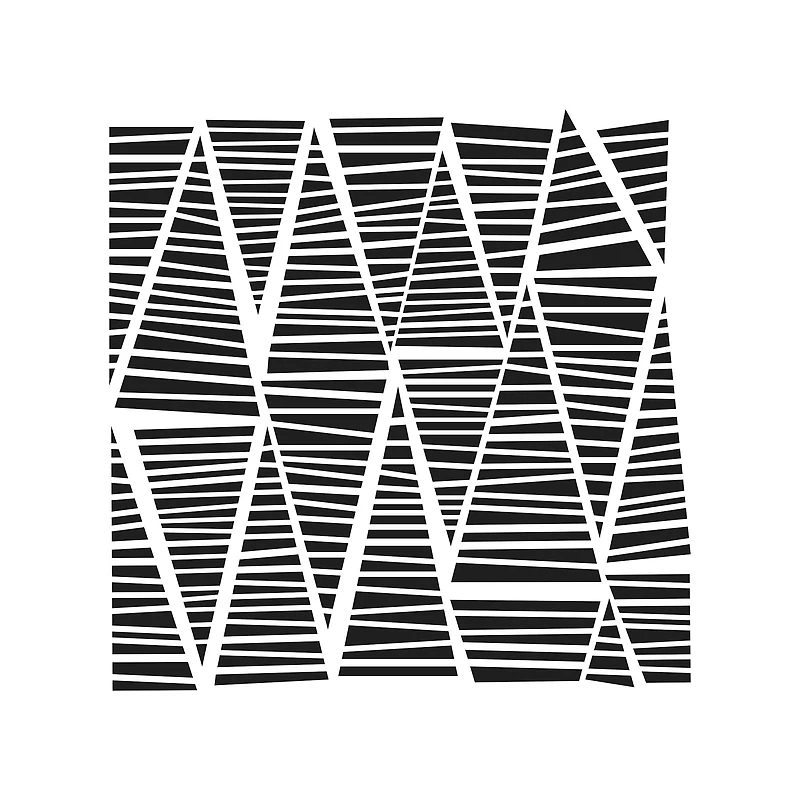 Mixed Media Stencil - Striped Triangles, 6 x 6 in