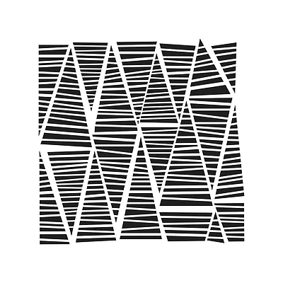 Mixed Media Stencil - Striped Triangles, 6 x 6 in