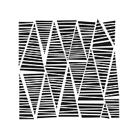 Mixed Media Stencil - Striped Triangles, 6 x 6 in