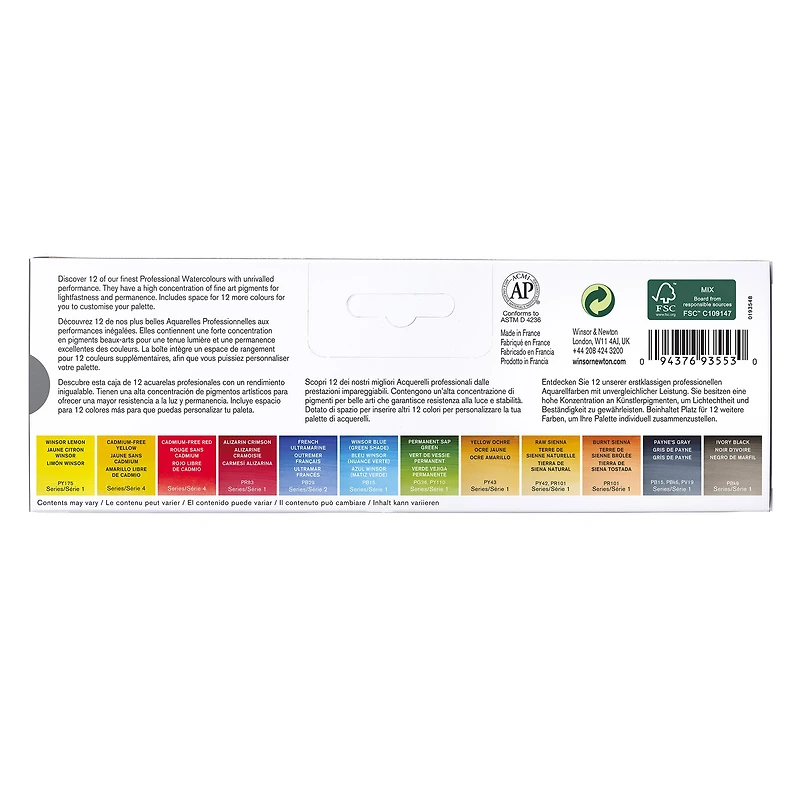 Professional Watercolour Travel Tin