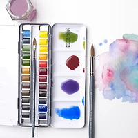 Professional Watercolour Travel Tin - 24 Half Pans
