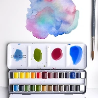Professional Watercolour Travel Tin - 24 Half Pans