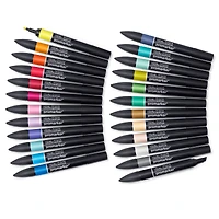 24-Piece Double-Tip Promarker Marker Set, Arts & Illustration - Bullet and Chisel Tip