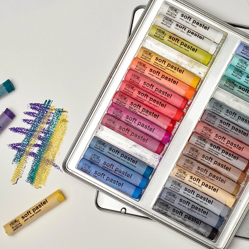 Ens. 30 pastels tendres