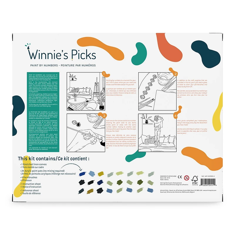 Paint by Numbers Kit - "Pink & Rose, Morris"