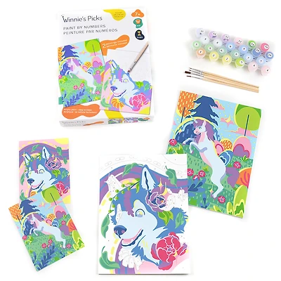 Kids Paint by Number Kit - Husky & Unicorn