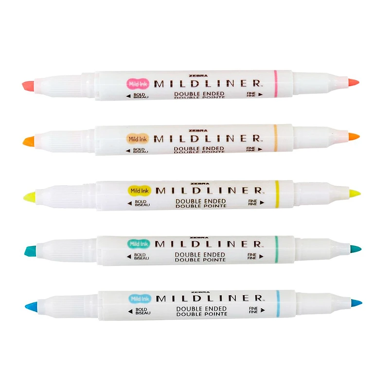 5-Pack Mildliner Creative Markers - Fluorescent