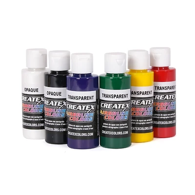 Ensemble de 6 couleurs pour aérographie Createx – Prima