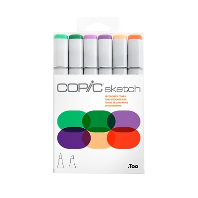 6-Pack Copic Sketch Markers - Secondary Tones