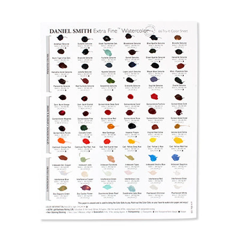 Charte des couleurs (66) aquarelle de Daniel Smith