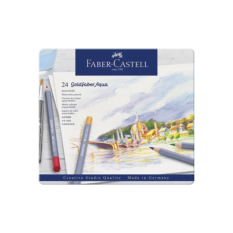 Ens. 24 crayons aquarellables Goldfaber Aqua
