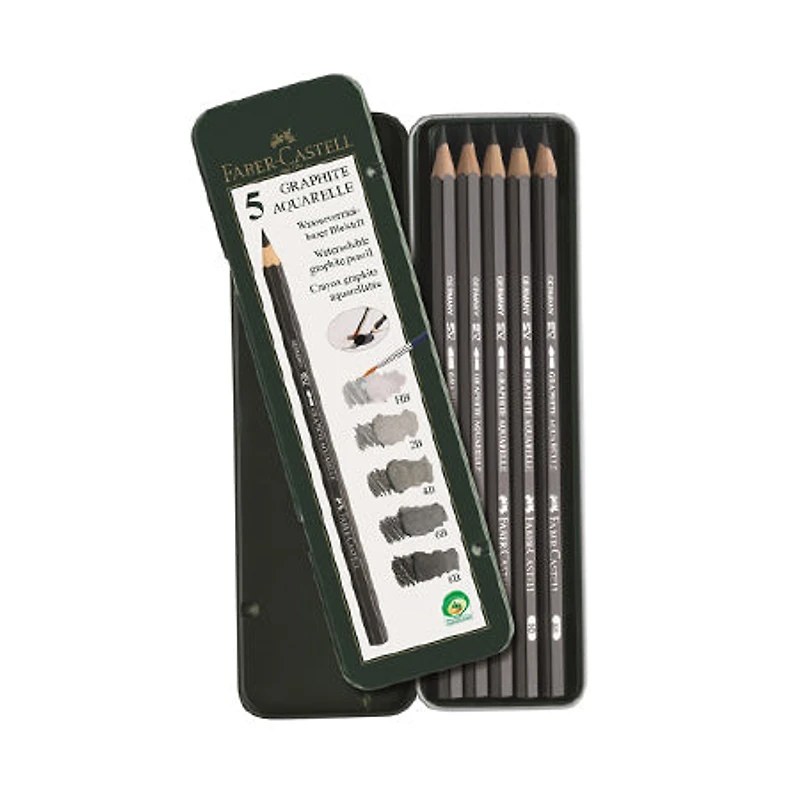Ens. 5 crayons Graphite Aquarelle - 3,8 mm 