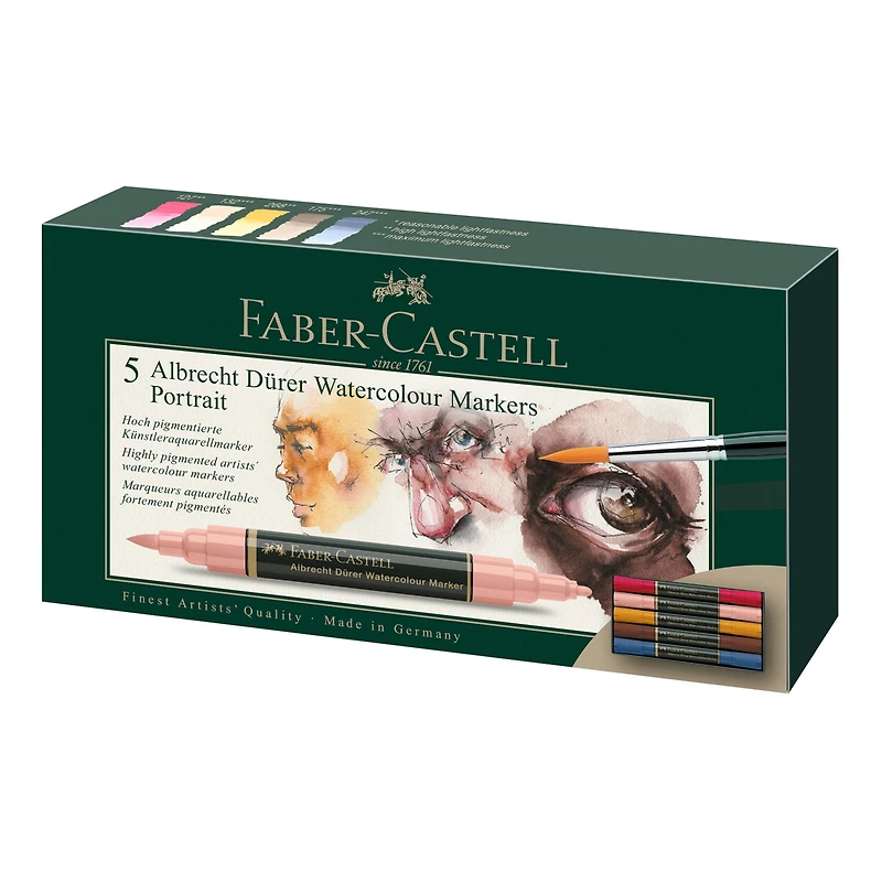 Ens. 5 marqueurs aquarelles Albrecht Dürer - Portrait