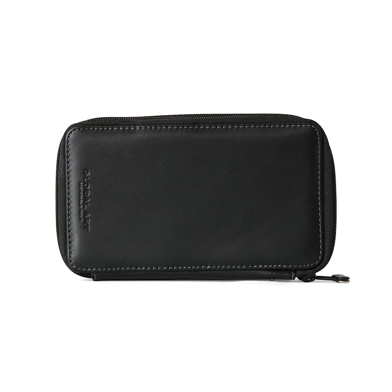 Genuine Leather Pencil Case — Large, Black