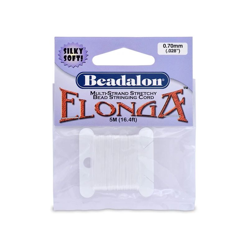 Multi-Strand Elastic Cord – White, 0.7 mm