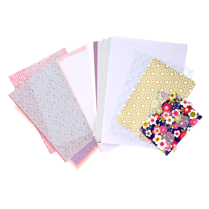 Set of 50 Japanese Papers 6 x 9 – Purple Mix