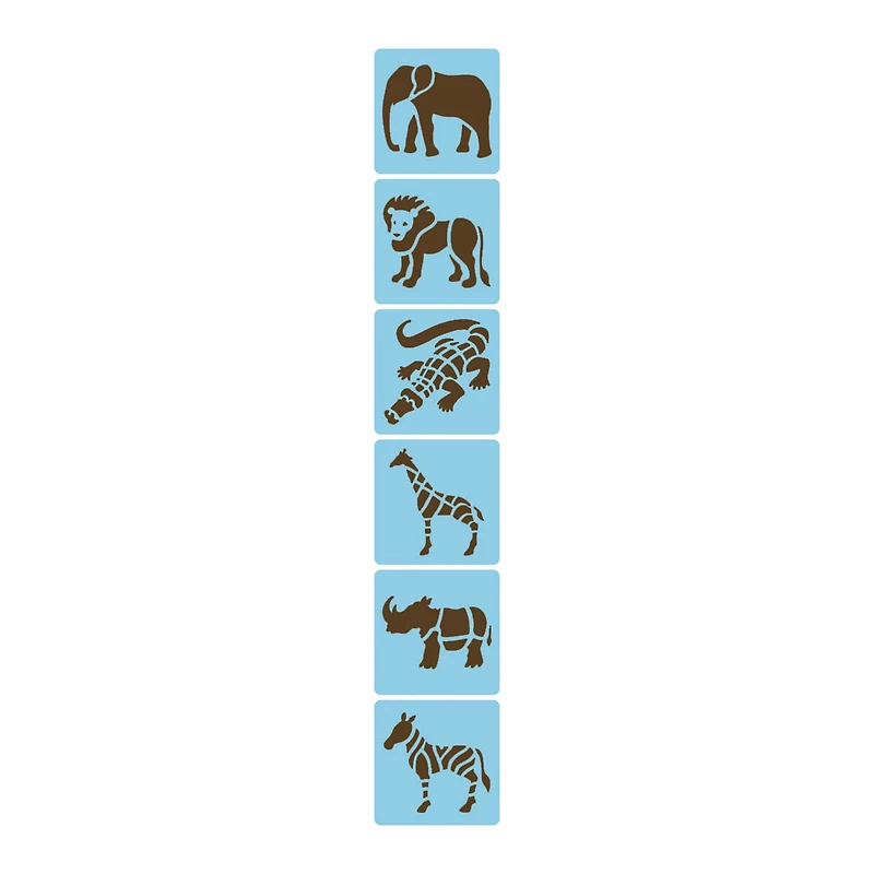 Pack of 6 Stencils – Savannah Animals