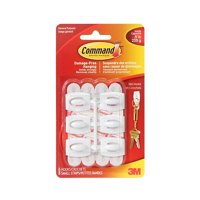 Pqt. 6 mini-crochets Command - blanc