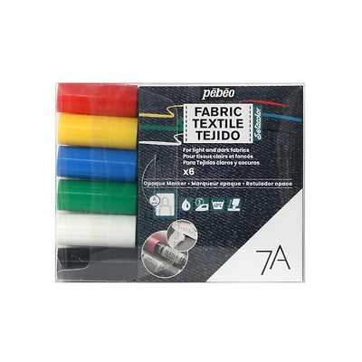 Pébéo 7A Opaque Marker Pack - 6, Assorted