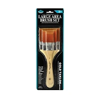 Set of 3 gold taklon flat paintbrushes