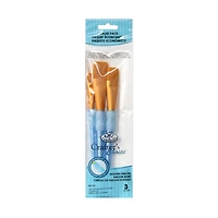 3-Pack Gold Taklon Wash Paintbrushes