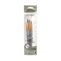 4-Pack Brown Taklon Round Paintbrushes