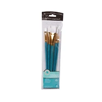 White Taklon Paintbrushes — Set of 5