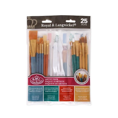 Ensemble de pinceaux et de couteaux à peindre - 25 pièces