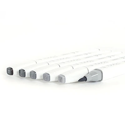 Ens. 6 marqueurs à pointe pinceau Touch - gris chaud