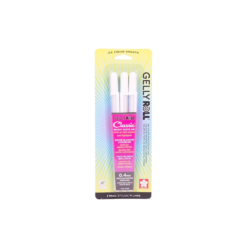 Set of 3 White Gelly Roll® Pens 0.4 mm