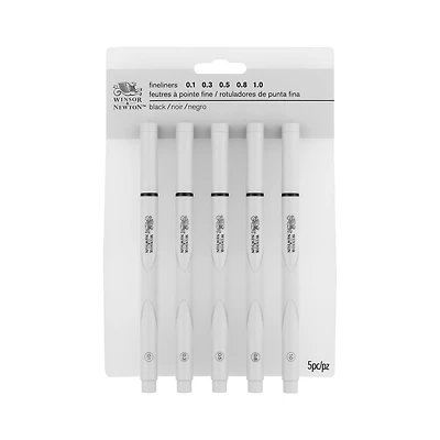 5-Pack Assorted Fineliners - Black