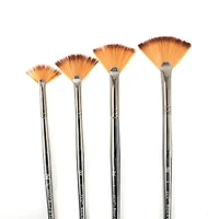 Short handle fan paintbrush