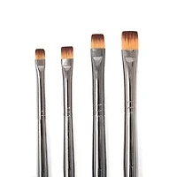 Short handle flat paintbrush