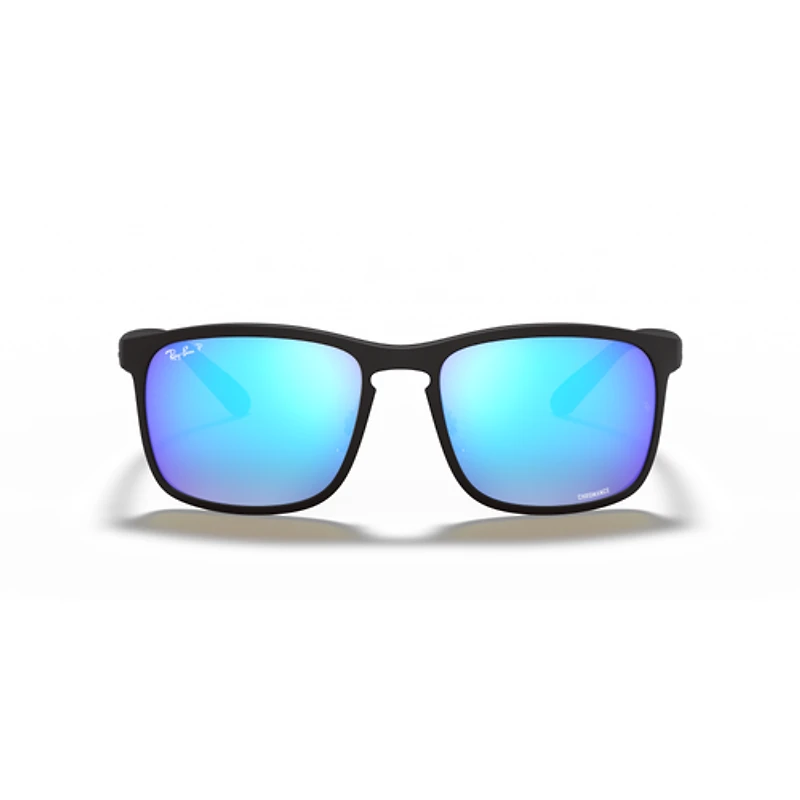 Ray Ban 0RB4264 Matte Black w/ Green Mirror Blue Sunglasses