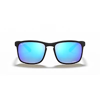Ray Ban 0RB4264 Matte Black w/ Green Mirror Blue Sunglasses