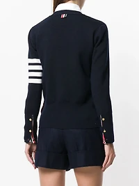 THOM BROWNE - 4 Bar Knitted Cardigan in Navy