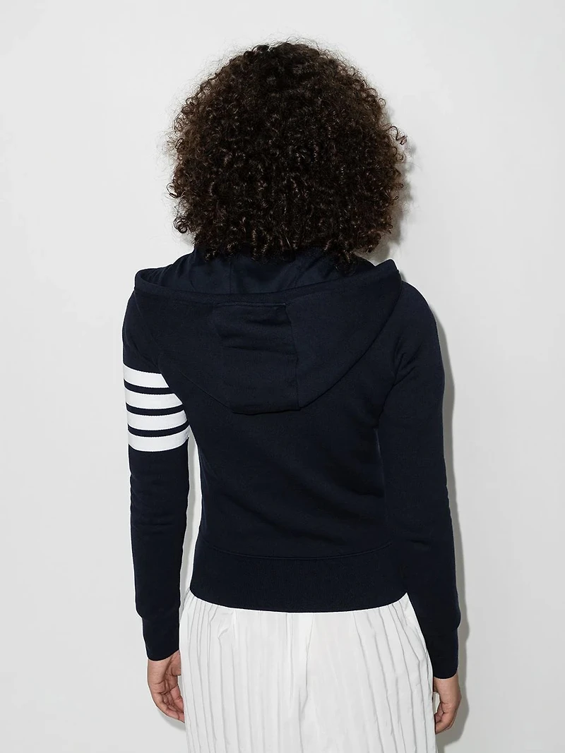 THOM BROWNE - 4 Bar Zip Up Hoodie in Navy