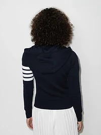 THOM BROWNE - 4 Bar Zip Up Hoodie in Navy