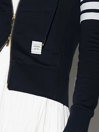 THOM BROWNE - 4 Bar Zip Up Hoodie in Navy