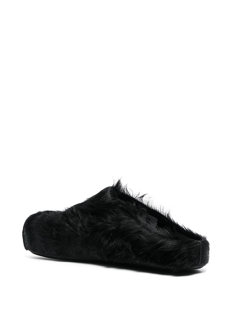 MARNI - Brushed Leather Slides in Black