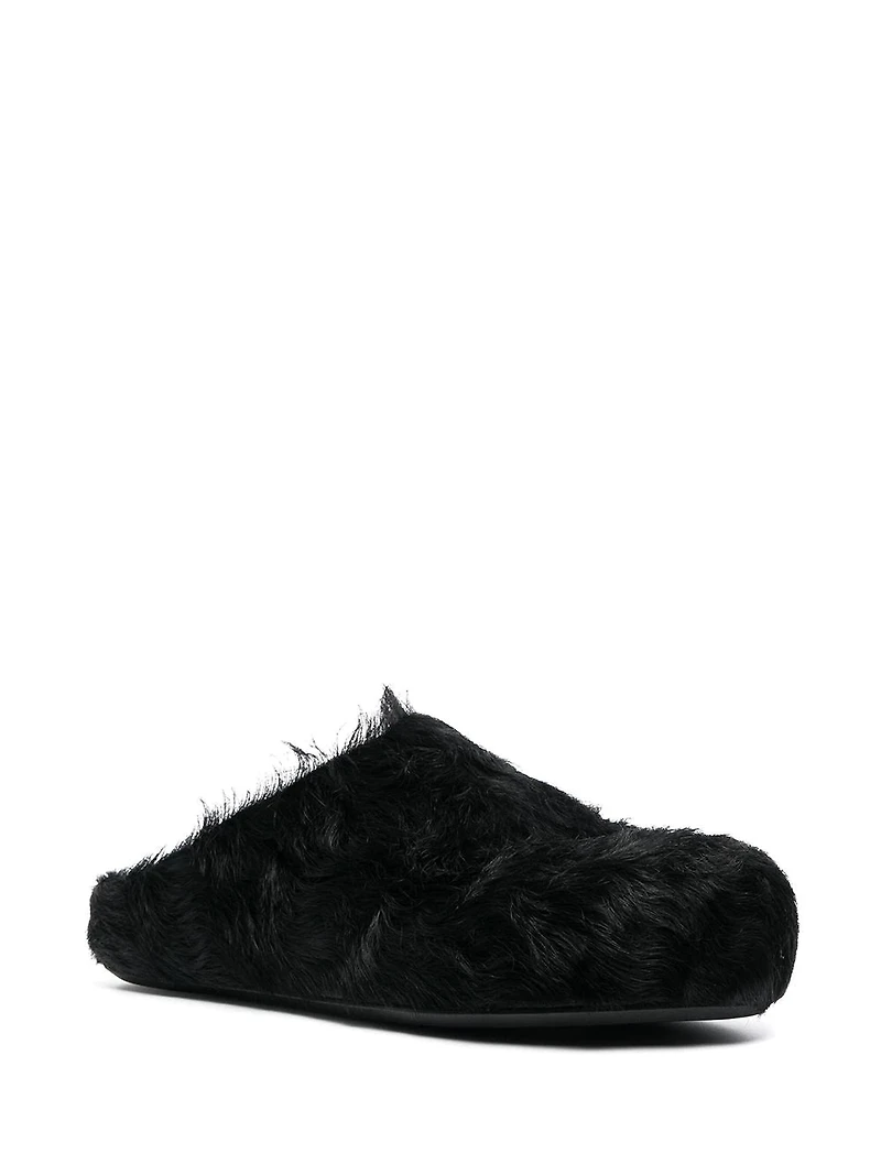 MARNI - Brushed Leather Slides in Black